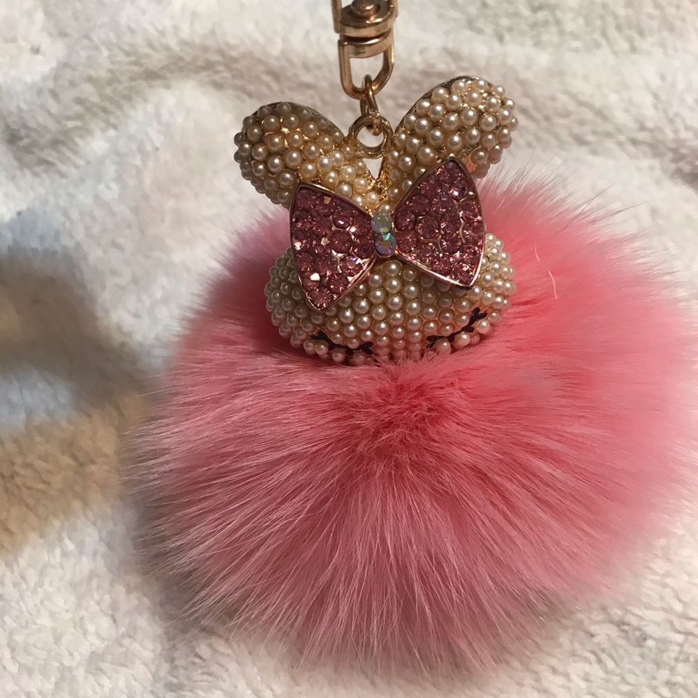 Sparkly bunny key chain